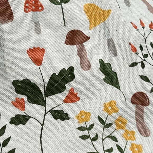 Eccolo MUSHROOM POM POM Reusable Tote Cotton Canvas Bag Multi Botanical - Picture 12 of 12